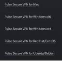 Select Student or Staff/Faculty links and then choose your version of Pulse Secure (Mac, 32 bit Windows, 64 bit Windows, Red Hat/CentOS, Ubuntu/Debian)